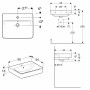 Lavabo Geberit Renova Plan 55 cm avec trou de robinet au milieu, avec trop-plein - vue technique