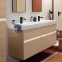Villeroy & Boch Collaro Mobile lavabo 120 cm senza troppo pieno, 2 fori per rubinetto - vista tecnica