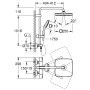 GROHE Vitalio Comfort 250 Duschsystem mit Thermostatbatterie für Wandmontage - technische Ansicht
