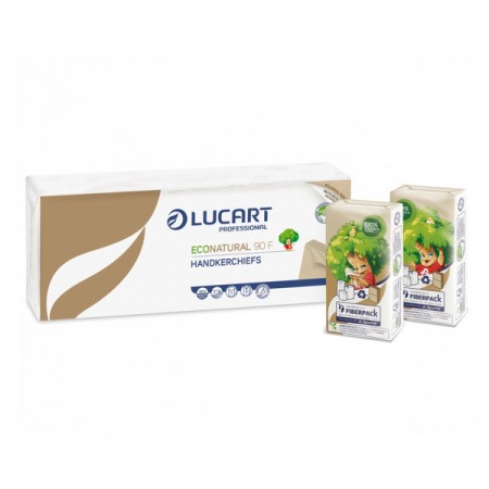 Lucart EcoNatural 90 F Taschentücher in Papierverpackung - Zero Plastic 2160 Stück (24 x 90)