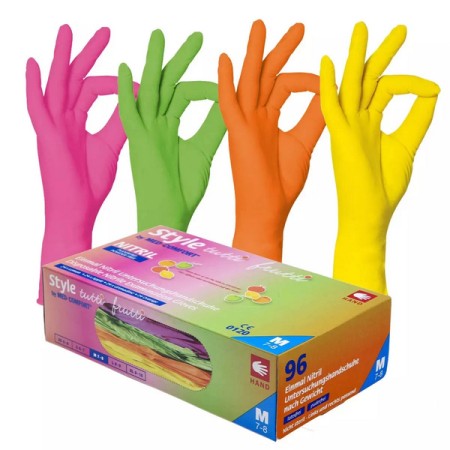 Med-Comfort Style tutti frutti Nitril Untersuchungshandschuhe M 10x Box