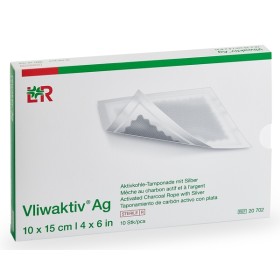 Lohmann & Rauscher Vliwaktiv Ag Aktivkohle-Tampon mit Silber, steril, 10 x 15 cm 10stk