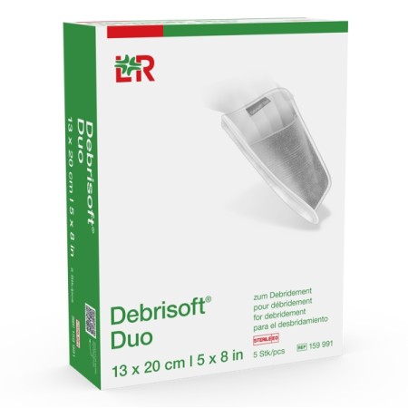 Lohmann & Rauscher Debrisoft Duo preparazione sterile del letto della ferita, 13 x 20 cm, 5 pezzi
