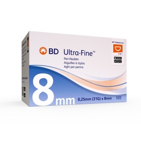 BD Ultra-Fine Pennadel, 31G 0.25x8mm 105stk