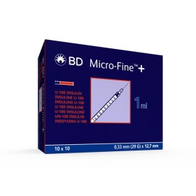 BD Micro-Fine+ U100 Insulinspritze, 29G 0.33x12.7mm 100 x 1.0ml