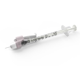 Seringue à insuline BD SAFETYGLIDE, 0,3 ml, 100 unités