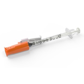 Seringue à insuline BD SAFETYGLIDE, 29G, 0,3 ml, 100 unités