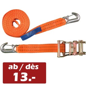 Zurrpack 2-teilig Zurrgurt 2000kg / 6m - 35mm Ratsche mit Druckratsche und Sicherungshaken
