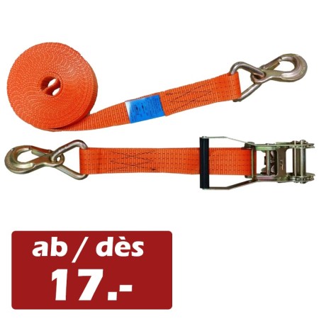 ZURRFIX 2-teilig Zurrgurt 4000kg / 8m - 50mm Ratsche mit Druckratsche und Sicherungshaken
