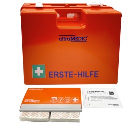 UltraMed Erste-Hilfe-Set ultraAID II DIN 13169 mit Pflasterspender, mit Wandhalterung