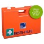 UltraMed Erste-Hilfe-Koffer HOLZ mit Spezialfüllung und Replantatbeutel mit Wandhalterung