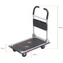 Carrello piattaforma pieghevole con freno e superficie antiscivolo 150 kg
