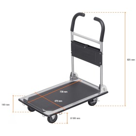 Klappbarer Plattformwagen mit Feststellbremse & Antirutschfläche 150 kg