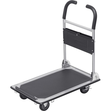 Carrello piattaforma pieghevole con freno e superficie antiscivolo 150 kg