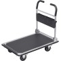 Carrello piattaforma pieghevole con freni e superficie antiscivolo 300 kg