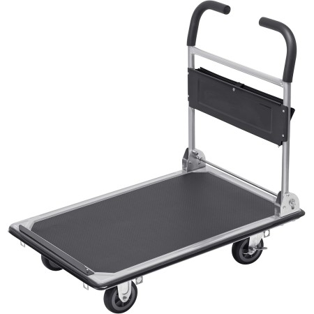 Carrello piattaforma pieghevole con freni e superficie antiscivolo 300 kg