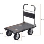 Klappbarer Plattformwagen mit Luftreifen & Feststellbremsen 300 kg