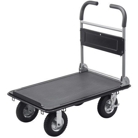 Klappbarer Plattformwagen mit Luftreifen & Feststellbremsen 300 kg
