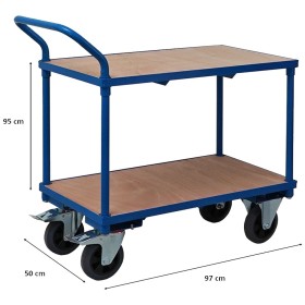 Tischwagen mit 2 Etagen & Feststellbremsen 400 kg