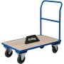 Carrello piattaforma con maniglione in acciaio portata 450 kg