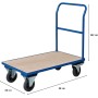 Carrello piattaforma con maniglione in acciaio portata 450 kg