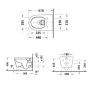 Duravit ME par Starck WC suspendu Rimless avec HygieneGlaze et HygieneFlush - vue détaillée