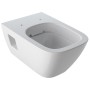 Geberit Renova Plan WC suspendu à chasse d'eau encastrée, forme partiellement fermée, Rimfree