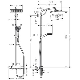 hansgrohe Crometta E 240 1jet Showerpipe
