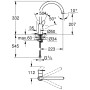 Robinet d'évier monocommande GROHE BauEdge, DN15 - vue technique