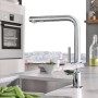 Robinet d'évier monocommande GROHE Minta avec douchette extractible SpeedClean - vue technique
