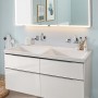 Villeroy & Boch Subway 3.0 Schrank-Doppelwaschtisch 130 cm, ohne Hahnloch, ohne Überlauf - technische Ansicht