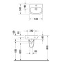 Duravit D-Code Handwaschbecken 45 cm - technische Ansicht