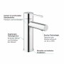 Robinet de lavabo monocommande GROHE Essence Nouveau taille S - vue technique