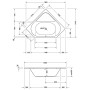 Vasca da bagno ad angolo Duravit D-Code 140 x 140 cm - vista dettagliata