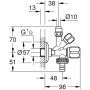 GROHE Original WAS Kombi-Eckventil 1/2" x 3/8" x 3/4" - Detailansicht