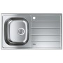 Lavello incasso in acciaio inox GROHE K200 86 x 50 cm con 1 vasca e gocciolatoio, reversibile - vista tecnica