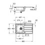 Lavello incasso in acciaio inox GROHE K200 86 x 50 cm con 1 vasca e gocciolatoio, reversibile - immagine prodotto
