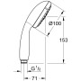 Douchette GROHE Tempesta 100 avec 3 types de jets - vue détaillée