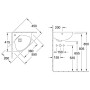 Villeroy & Boch O.novo Compact Lavabo d'angolo - vista tecnica