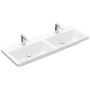 Villeroy & Boch Subway 3.0 Schrank-Doppelwaschtisch 130 cm, mit 2 Hahnlöchern, ohne Überlauf - Detailansicht