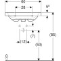 Geberit iCon Light Lavabo 60 cm avec trou pour robinet au centre et trop-plein - photo produit