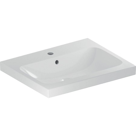 Lavabo Geberit iCon Light 60 cm avec trou pour robinet au centre et trop-plein
