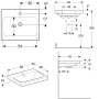 Lavabo Geberit iCon Light 60 cm avec trou pour robinet au centre et trop-plein - vue technique