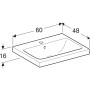 Lavabo Geberit iCon Light 60 cm avec trou pour robinet au centre et trop-plein
