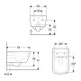 Geberit iCon Square WC suspendu sans bride - vue technique