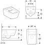 Geberit iCon Square WC suspendu sans bride de rinçage - vue technique