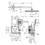 GROHE Precision SmartControl Duschsystem, Thermostat, UP, mit Vitalio Rain Mono 310, rund - technische Ansicht