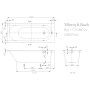 Villeroy & Boch Oberon Solo Badewanne 170 x 70 cm - technische Ansicht