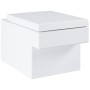 WC suspendu en céramique GROHE Cube, sans bride - vue technique