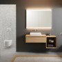 Vasque à poser Geberit ONE, sans trou de robinet, sans trop-plein, sortie verticale - vue technique